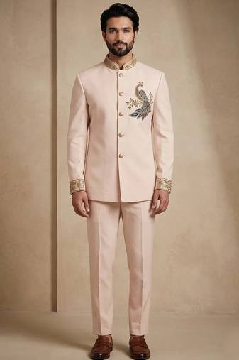 Cream silk jodhpuri for men's wear