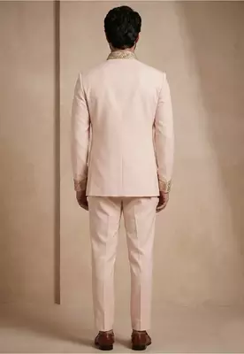 Cream silk jodhpuri for men's wear 2