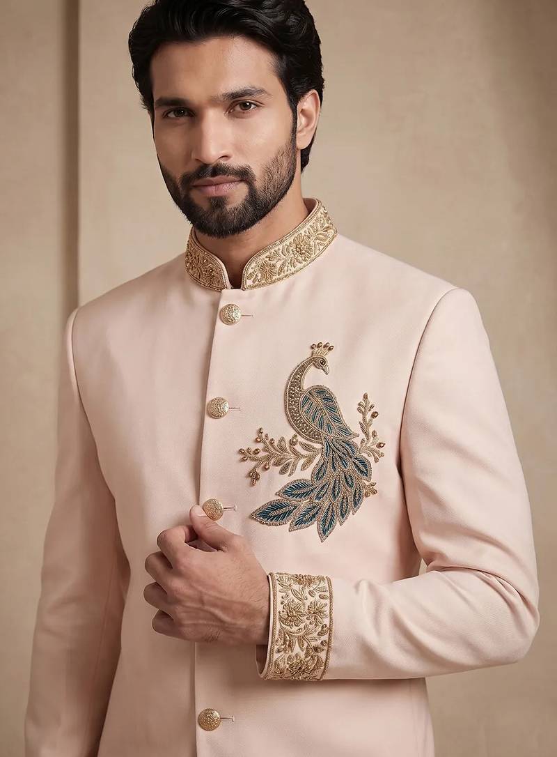 Cream silk jodhpuri for men's wear