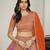 Orange & Rani Pink Embroidered Faux Georgette Lehenga Choli with Dupatta