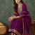 Embroidered Vichitra Silk Flared Kurta Pant and Dupatta Set
