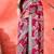Wine linen floral printed casual saree with blouse piece