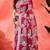 Wine linen floral printed casual saree with blouse piece
