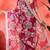 Wine linen floral printed casual saree with blouse piece