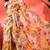 Yellow linen floral printed casual saree with blouse piece