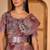 Pink linen floral printed casual saree with blouse piece