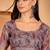 Pink linen floral printed casual saree with blouse piece