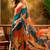 Multicolor linen floral printed casual saree with blouse piece