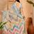 Sky blue linen geometric printed casual saree with blouse piece