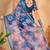 Navy blue linen floral printed casual saree with blouse piece