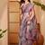 Pink linen geometric printed casual saree with blouse piece