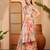 Multicolor linen floral printed casual saree with blouse piece