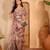 Pink linen floral printed casual saree with blouse piece