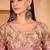 Pink linen floral printed casual saree with blouse piece