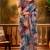 Wine linen geometric printed casual saree with blouse piece