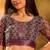 Wine linen geometric printed casual saree with blouse piece