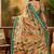 Multicolor linen floral printed casual saree with blouse piece