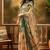 Multicolor linen floral printed casual saree with blouse piece