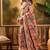 Multicolor linen floral printed casual saree with blouse piece