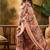 Multicolor linen floral printed casual saree with blouse piece