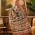 Multicolor linen geometric printed casual saree with blouse piece