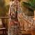Multicolor linen geometric printed casual saree with blouse piece