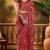 Maroon linen floral printed casual saree with blouse piece