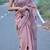 Pink linen floral printed casual saree with blouse piece