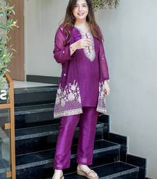 Women's Gorgeous Embroidery Work Chinon Silk Fabric Straight Kurta Pant with Koti Set