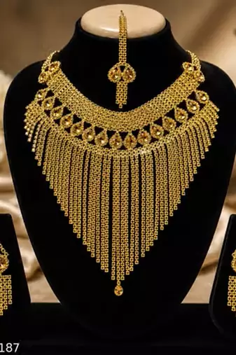 Indian bollywood gold plated kundan choker bridal necklace earrings jewelry set