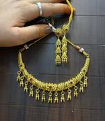 Indian bollywood gold plated kundan choker bridal necklace earrings jewelry set