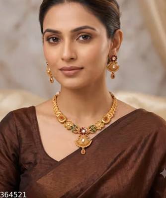 Indian bollywood gold plated kundan choker bridal necklace earrings jewelry set 3