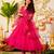 Embroidered Viscose Chanderi Flared Anarkali Pant and Dupatta Set