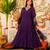 Embroidered Viscose Chanderi Flared Anarkali Pant and Dupatta Set