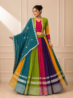 Multicolor Georgette Navratri Lehenga Choli Set 1