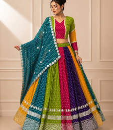 Multicolor Georgette Navratri Lehenga Choli Set