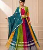 Multicolor Georgette Navratri Lehenga Choli Set