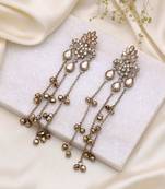 Gold color long kashmiri earrings royal ethnic style