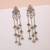 Light pink color long kashmiri earrings handmade traditional design