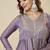 Women's Gorgeous Embroidery Work Vichitra Silk Fabric Flared Kurta Pant and Dupatta Set