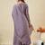 Women's Gorgeous Embroidery Work Vichitra Silk Fabric Flared Kurta Pant and Dupatta Set