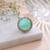 Pista green color american diamond ring sparkling designer style