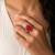 Red color american diamond ring crystal party wear