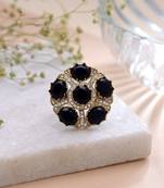 Black color american diamond ring modern fashion design