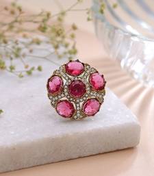 Rani color american diamond ring designer party style