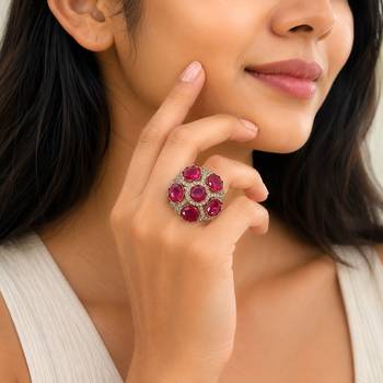 Rani color american diamond ring designer party style 2