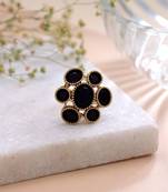 Black color american diamond ring crystal party wear