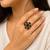 Black color american diamond ring crystal party wear