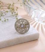White color american diamond ring bridal crystal style