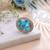 Turquoise color american diamond ring sparkling fashion style